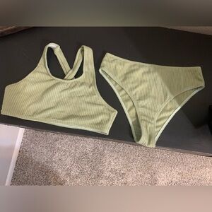 SHEIN Bikini - Sage Green with Crossed Back